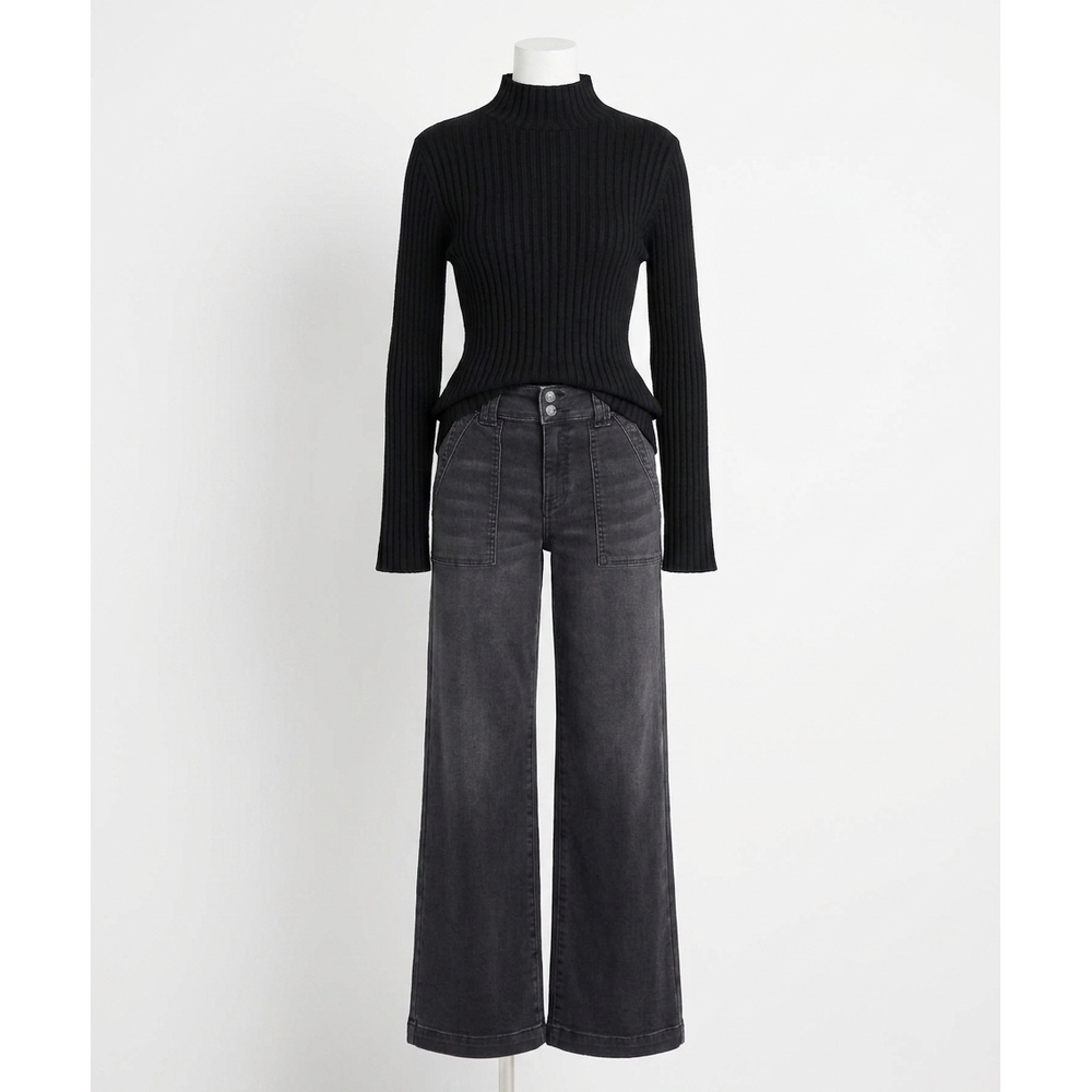 NEW KUT FROM THE KLOTH hera turtleneck sweater in black